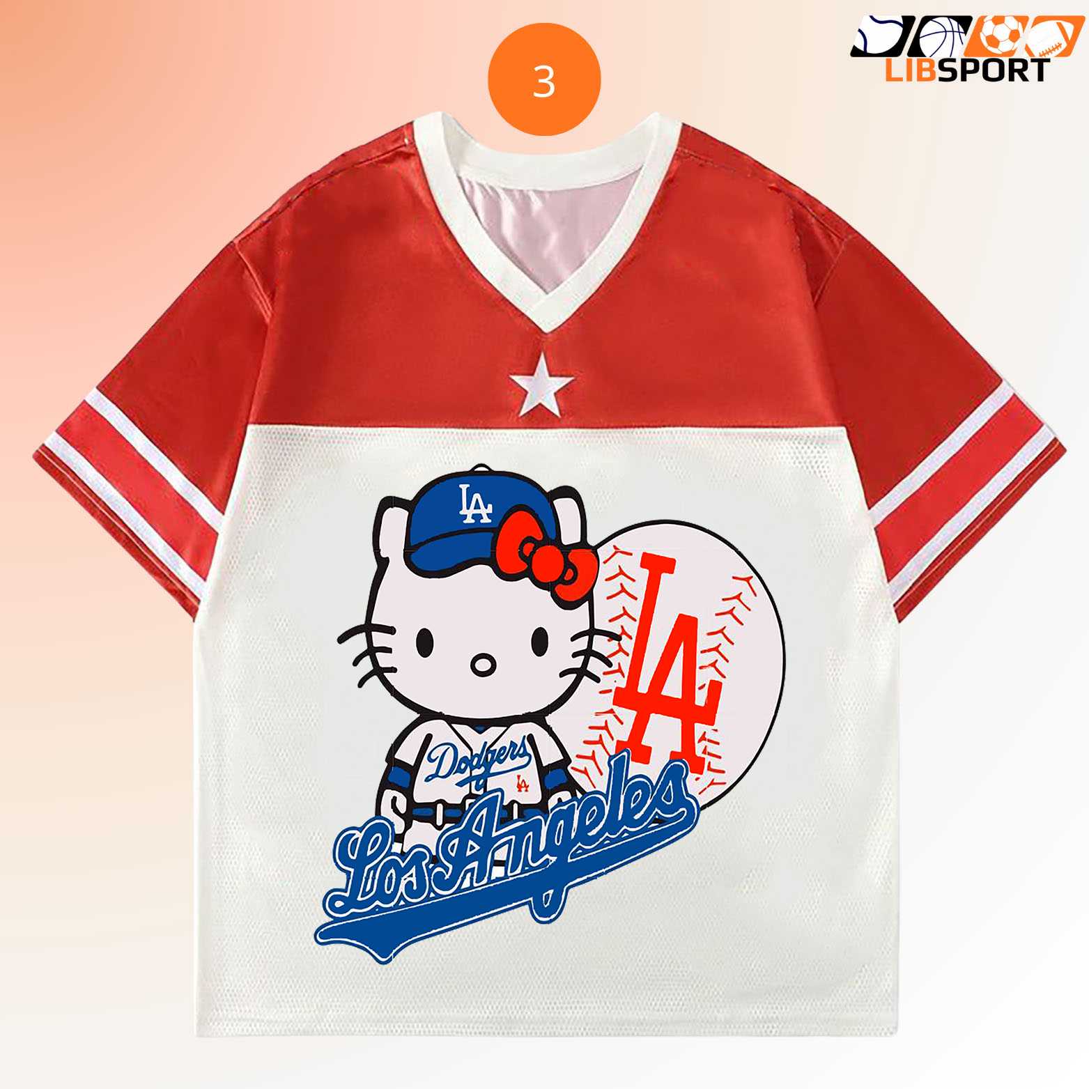 Hello Kitty Dodgers Jersey, Funny Baseball Shirt, Unisex Streetwear Tee